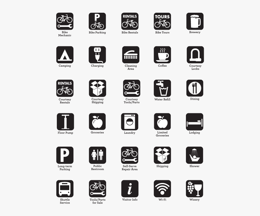 New Bike Friendly Icons - Black And White Icons Rainmeter, HD Png Download