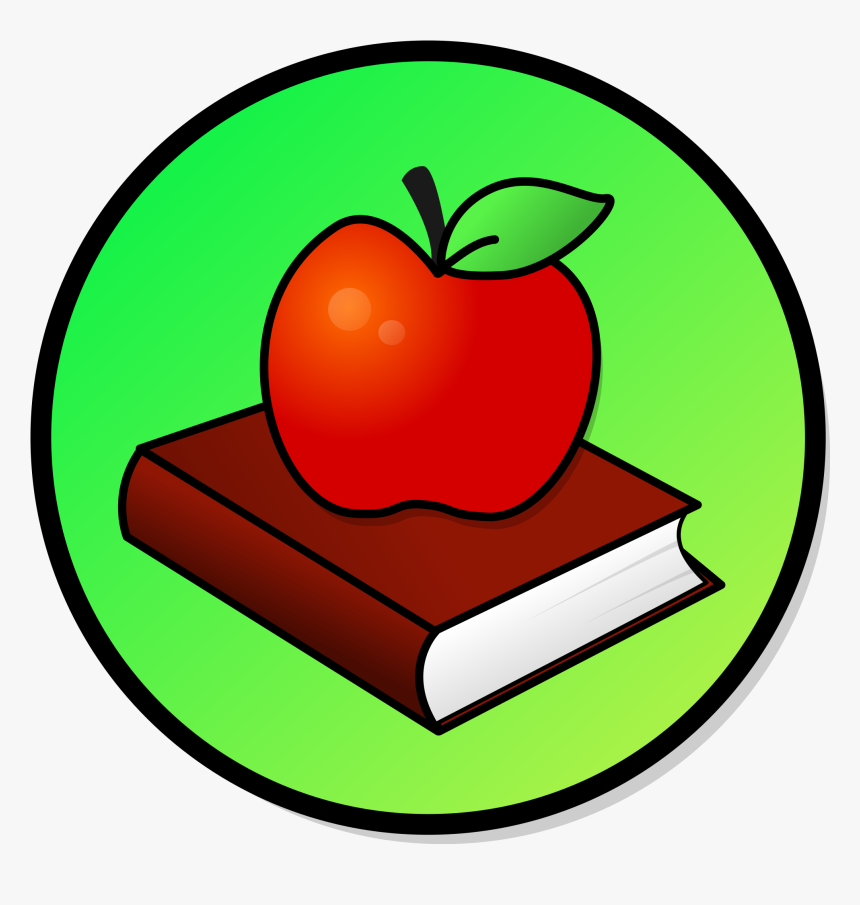 Apple With Books Clipart, HD Png Download
