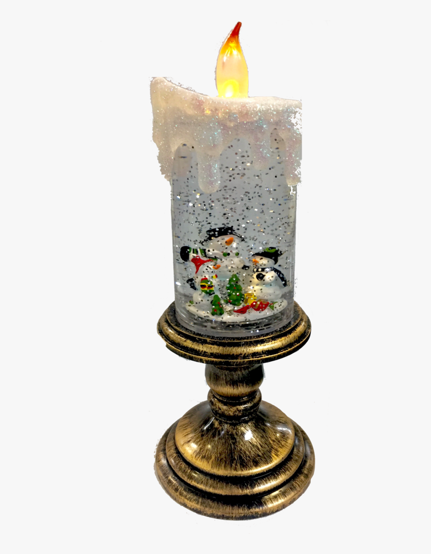 Christmas Candle Glitter Snow Globe, HD Png Download