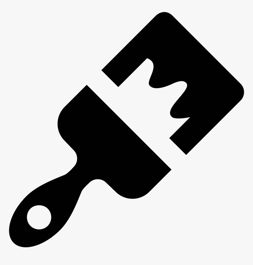 Paint Brush Icon Png Picture Black And White Stock - Paint Brush Icon Transparent, Png Download