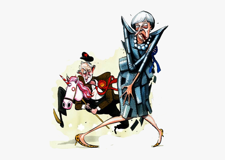 Jeremy Corbyn Theresa May Cartoon, HD Png Download