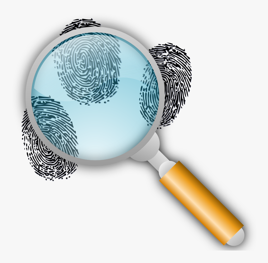 Fingerprint Search With Slight Magnification - Magnifying Glass With Fingerprints, HD Png Download