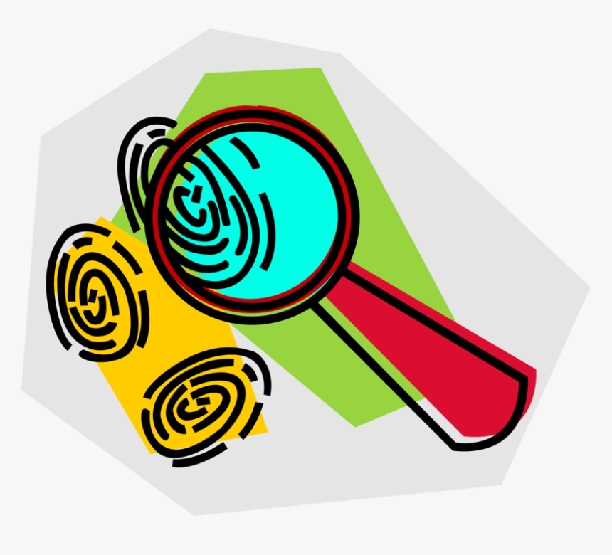 Vector Illustration Of Investigative Magnification - Fingerprint, HD Png Download