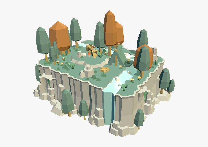 Camping Scene - Low Poly 3d Scene, HD Png Download