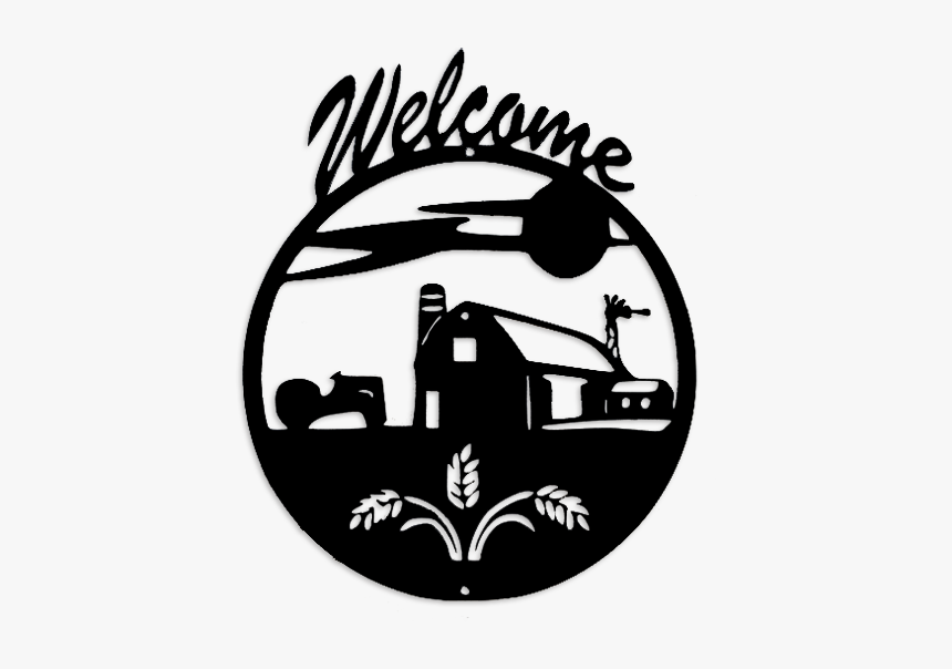 Farm Scene Clipart Black And White, HD Png Download