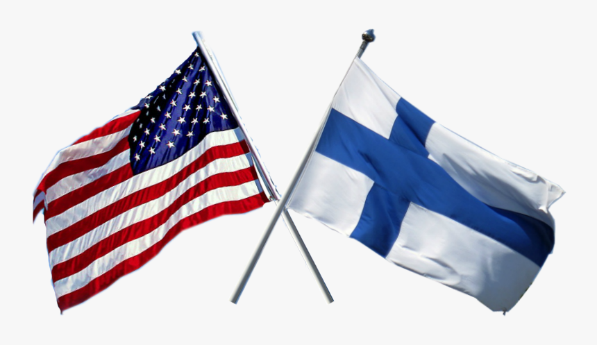 Crossed Flags - Us And Finnish Flags, HD Png Download