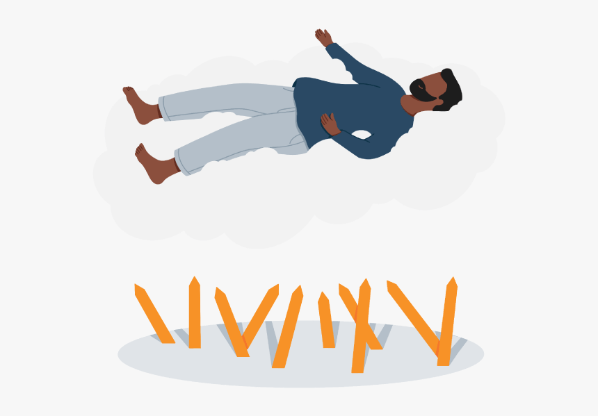 A Man Floating Above The Cloud Like In A Dream Illustration, HD Png Download