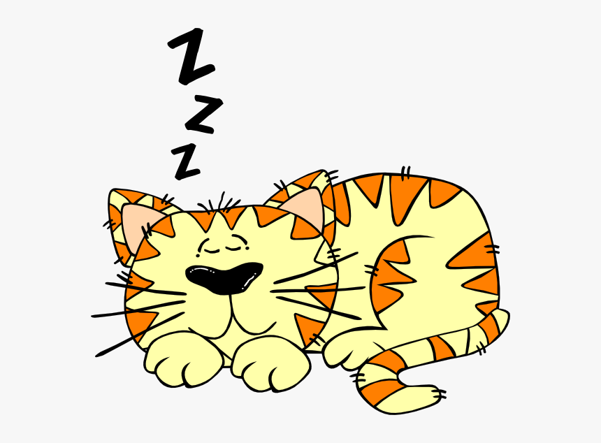 Sleep Cat Clip Art - Animal Sleep Clipart, HD Png Download
