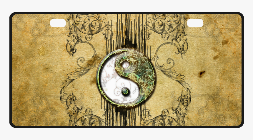 Ying And Yang With Decorative Floral Elements License - Circle, HD Png Download