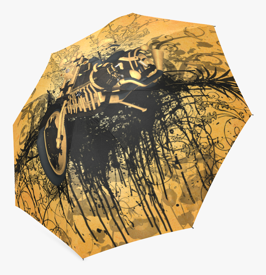 Steampunk, Awesome Motorcycle With Floral Elements - Umbrella, HD Png Download