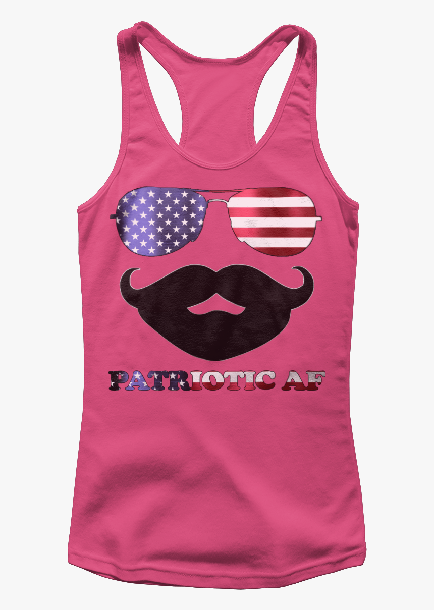 Patriotic Af Mustache Logo Women S Racerback Tank 
 - Active Tank, HD Png Download