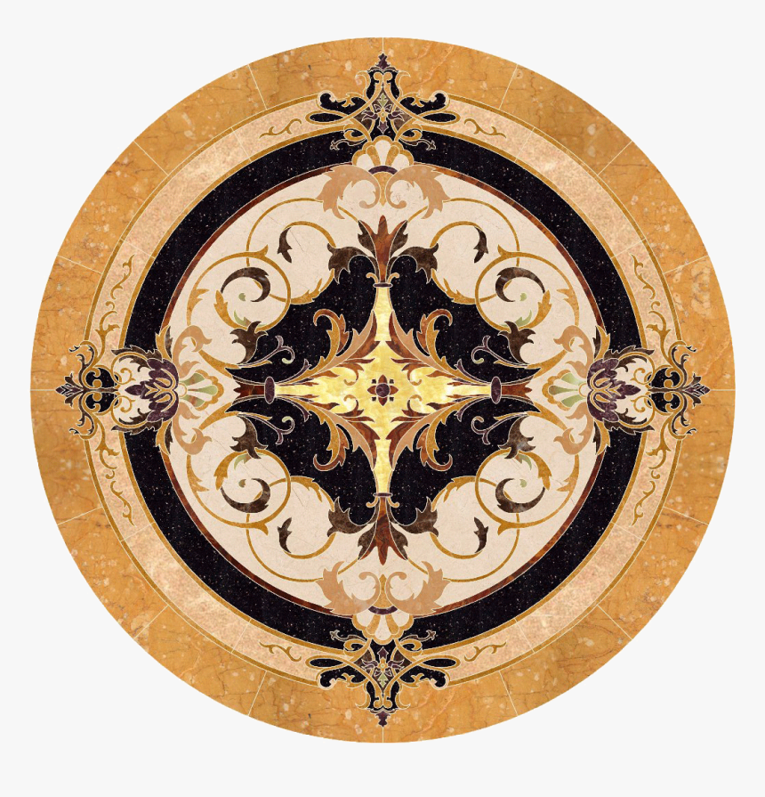 Marble Inlay Floor Square , Png Download - Tile Medallion For Floors, Transparent Png
