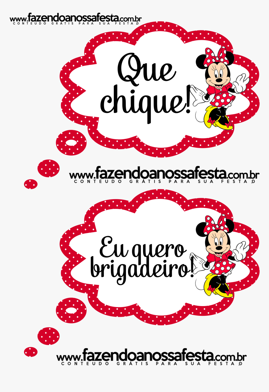 Plaquinhas De Festa Da Minnie, HD Png Download