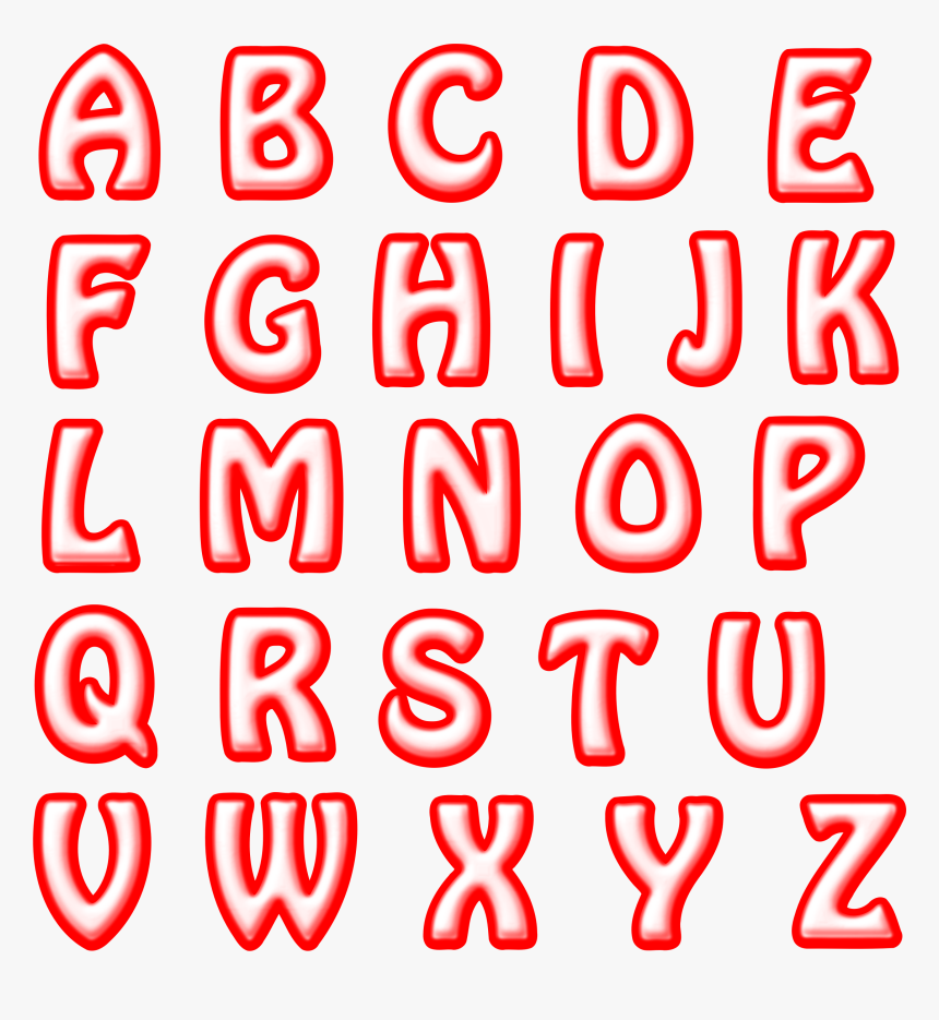 Red Alphabet Letters Vector Clipart Image - Red Alphabet Clip Art, HD