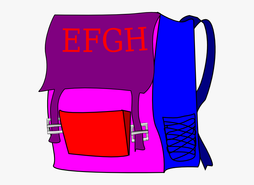 Backpack With Letters Svg Clip Arts - School Bag Clip Art, HD Png Download