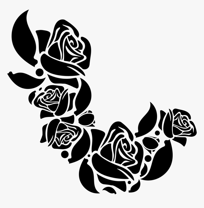 Flower Ornament Of Roses - Rose Ornament Vector Free, HD Png Download