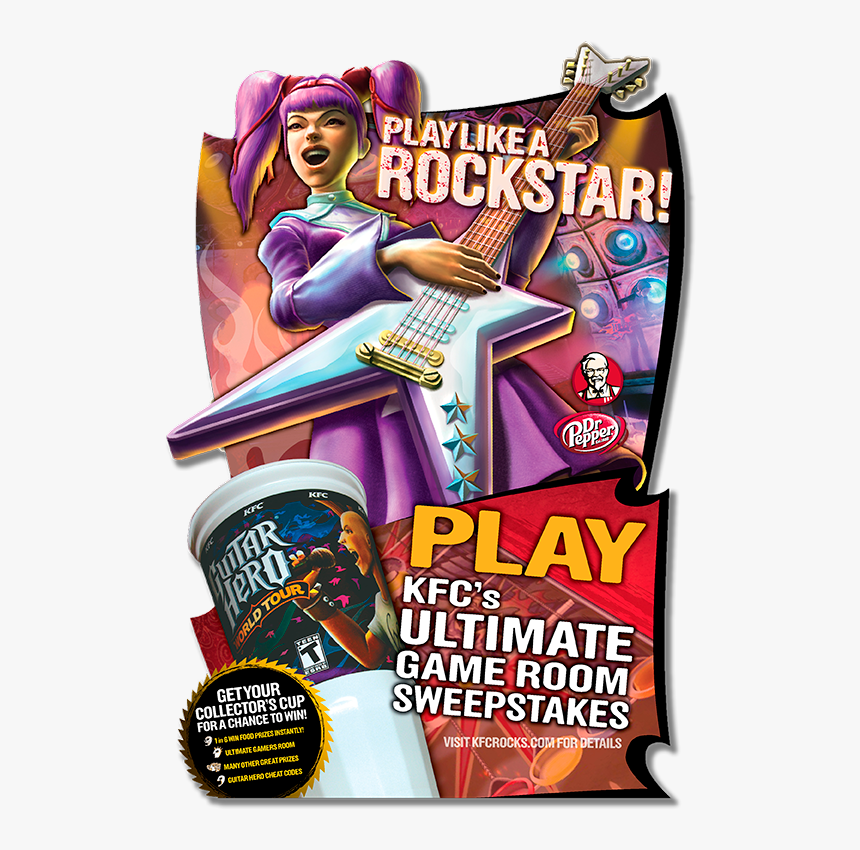 Kfc/guitar Hero Stand Up Display Guitar Hero World Tour, HD Png