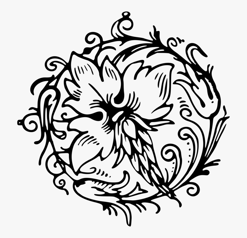 Abstract Sketch Flower, HD Png Download