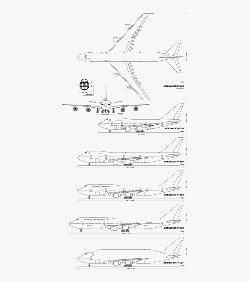 747 Variants, HD Png Download