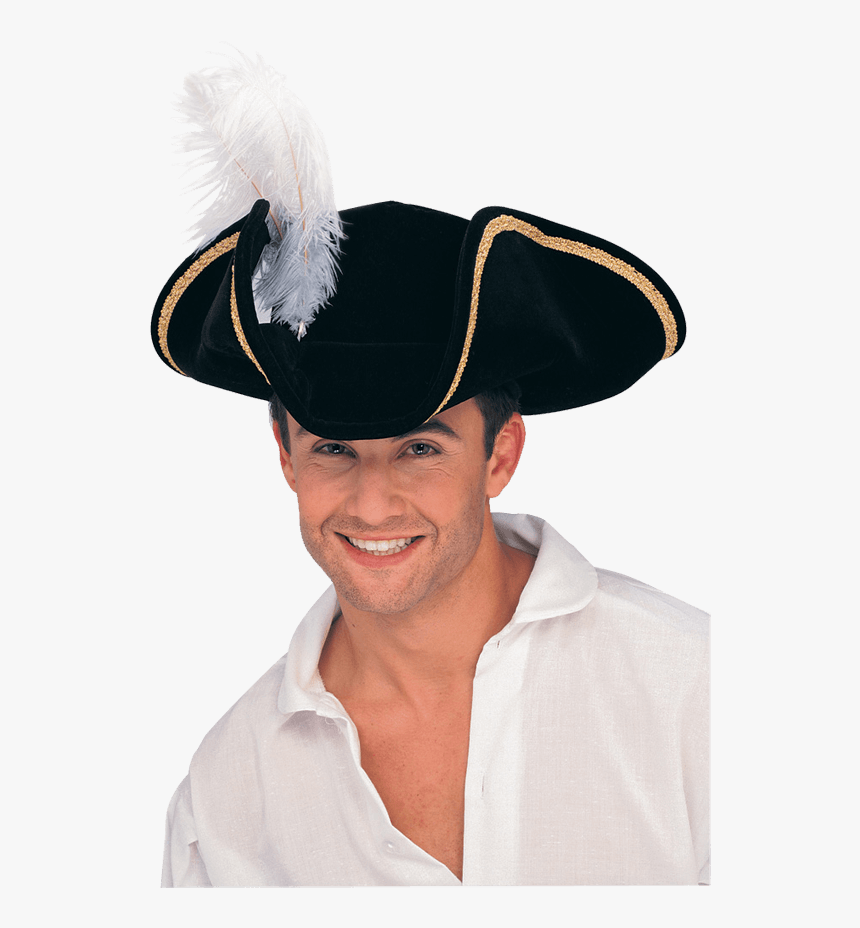 Feathered Buccaneer Tricorn - Tricorn Hat With A Feather, HD Png Download