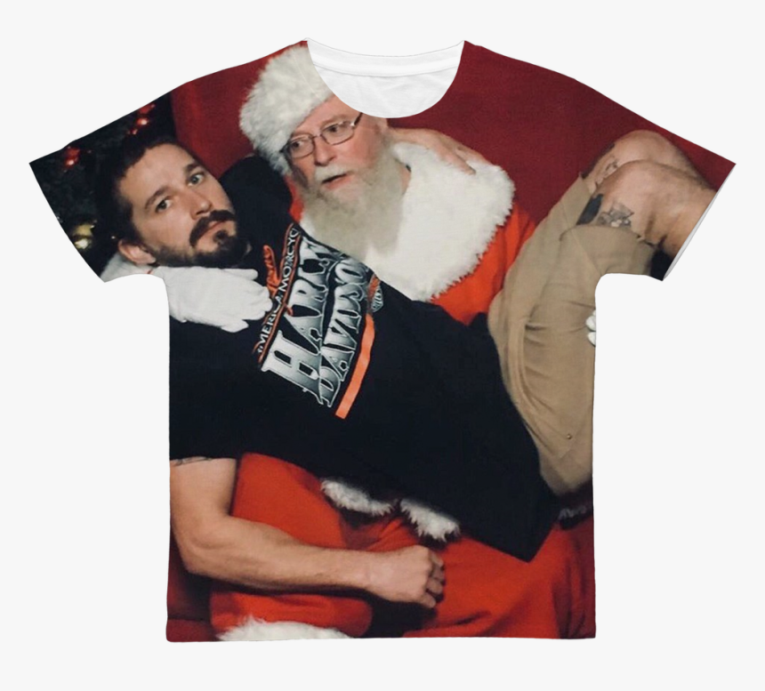 Shia Labeouf With Santa ﻿classic Sublimation Adult - Shia Labeouf, HD Png Download