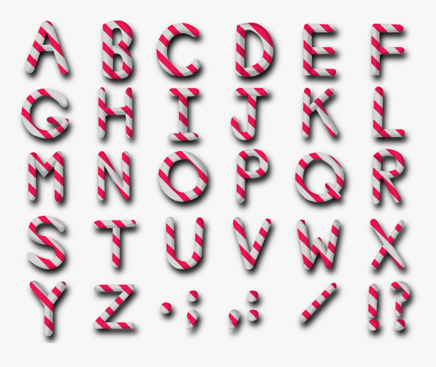 Zooshii Studios - Letters Candy Cane Clipart, HD Png Download