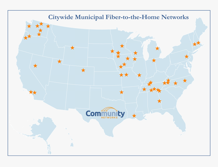 Municipal Broadband Map, HD Png Download