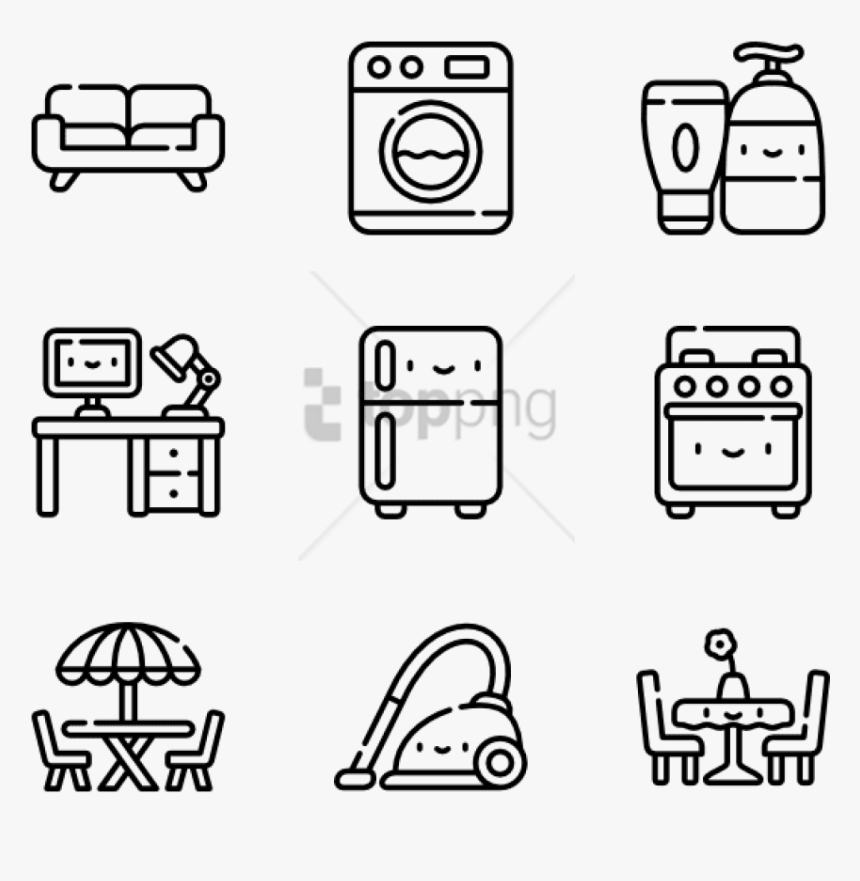 Free Png Home & Living 50 Icons, Transparent Png