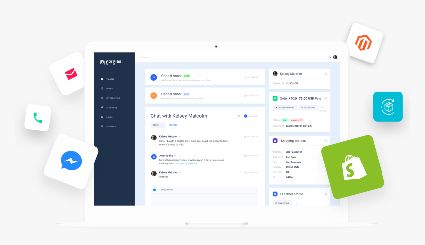 Gorgias Dashboard, HD Png Download