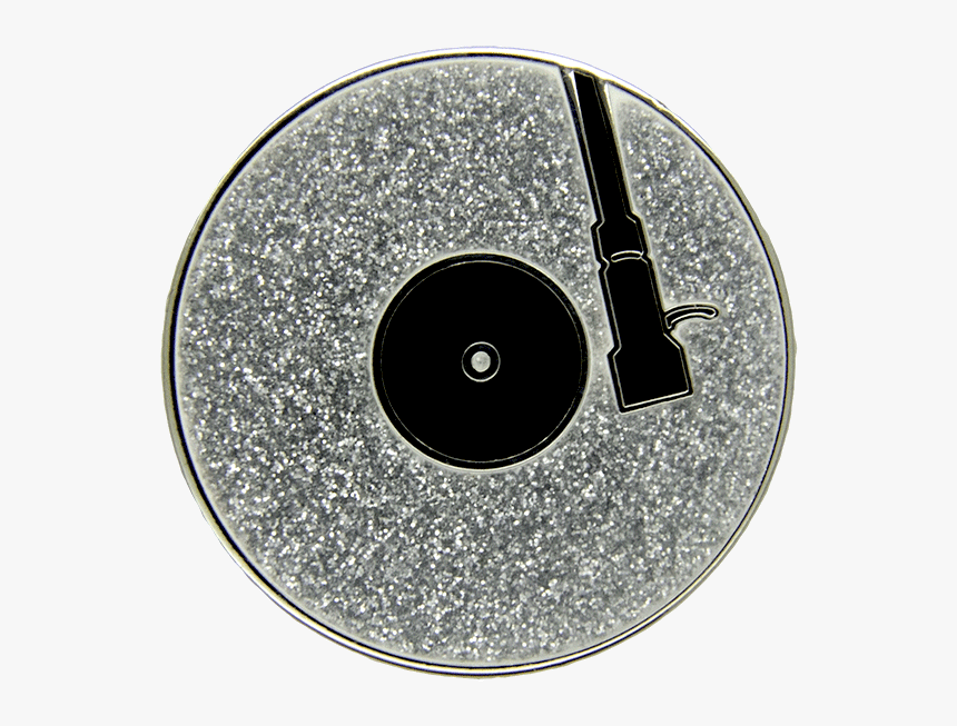 Turntable Pin, Silver Glitter - Circle, HD Png Download
