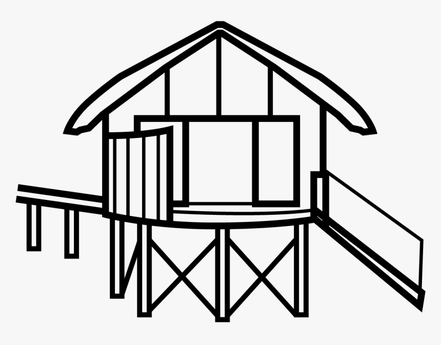 Black And White Water Villa Png, Transparent Png