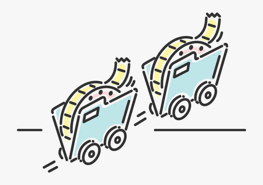 Feature Illustration Of Two Archive Folders On Wheels, HD Png Download