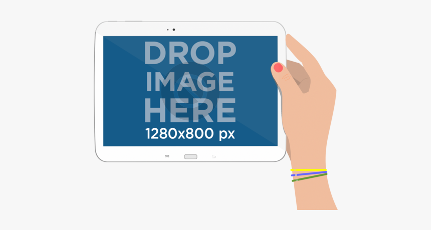 Product Mockup,illustrated Samsung Tablet Png Held - Sign, Transparent Png
