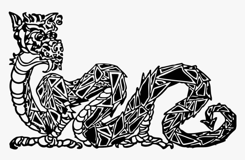 Dragon Clipart - Dragon Frame Black And White, HD Png Download