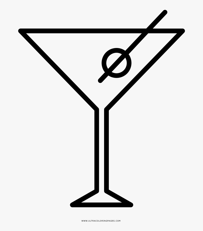 Martini Coloring Page - Bar Drink Doodles Png, Transparent Png