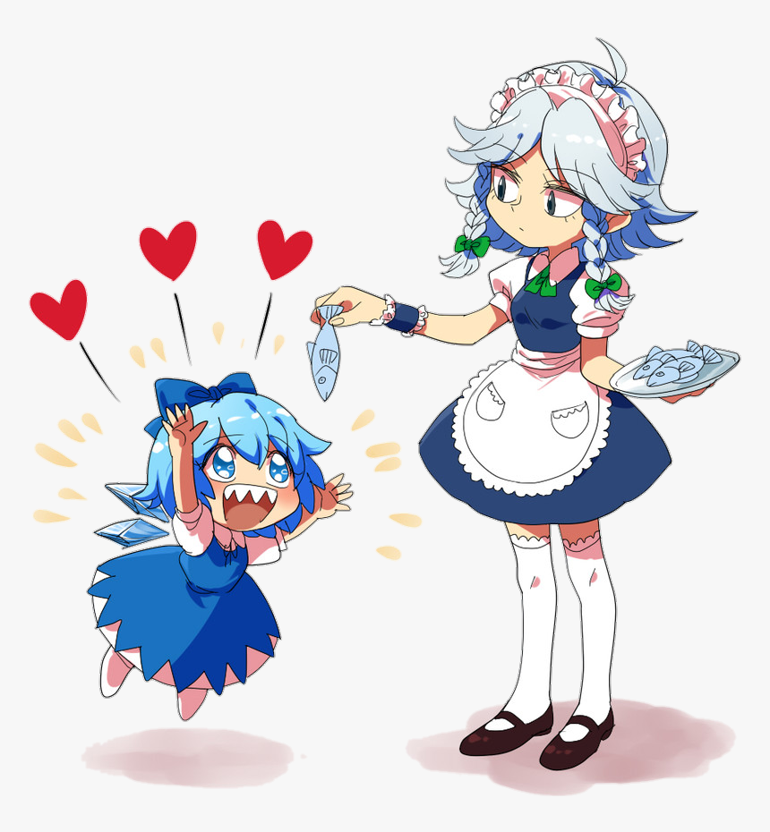 Sakuya Giving Cirno The Fishe, HD Png Download