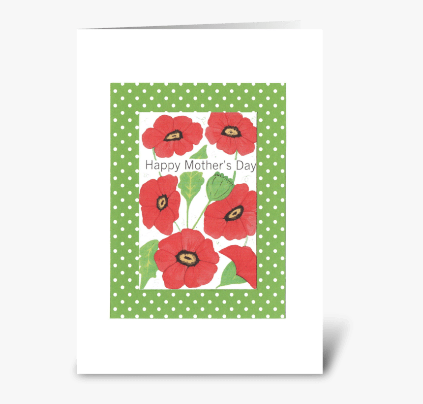 Red Poppy Mother S Day Greeting Card - Greeting Card, HD Png Download
