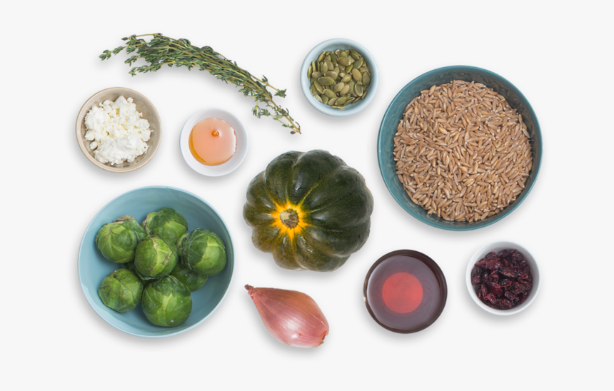 Acorn Squash, Brussels Sprout & Farro Salad With Crispy - Superfood, HD Png Download