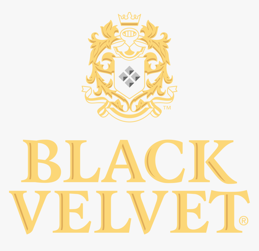 High Res Png Black Velvet Color Stacked Logo With Crest - Black Velvet Whiskey Logo, Transparent Png
