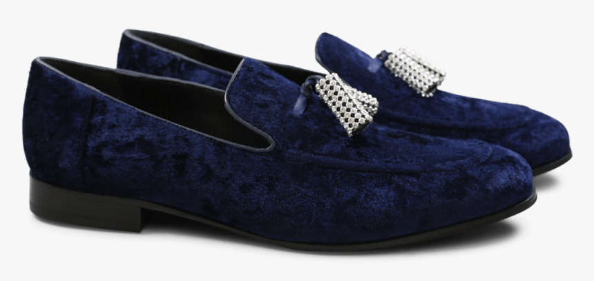 Loafers Claire 10 Velvet Navy Tassel Stones - Slip-on Shoe, HD Png Download