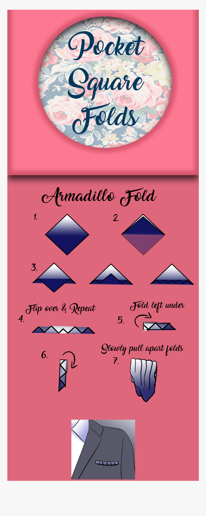 Pocket Square Armadillo Fold, HD Png Download