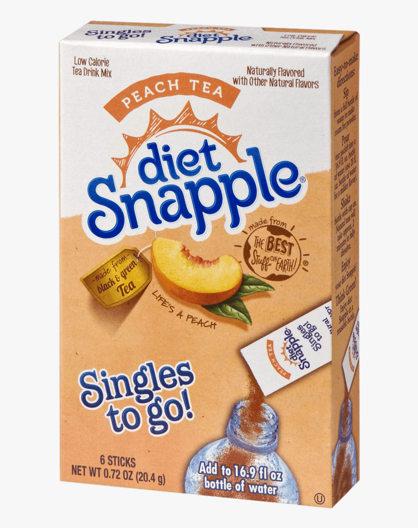 Diet Snapple Peach Tea Singles To Go - Sandwich Cookies, HD Png Download