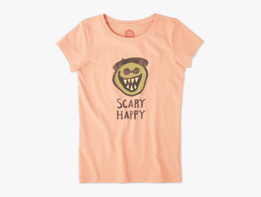 Girls Scary Happy Crusher Tee - Cartoon, HD Png Download
