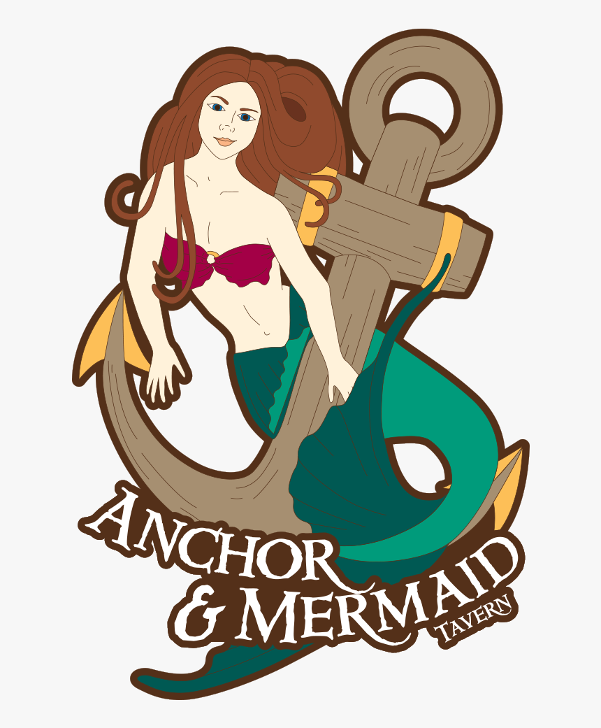 Anchor & Mermaid Tavern Logo - Mermaid Anchor, HD Png Download