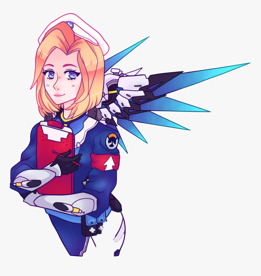 Mercy Angelaziegler Overwatch Combatmedicziegler Freeto - Combat Medic Mercy Fanart, HD Png Download