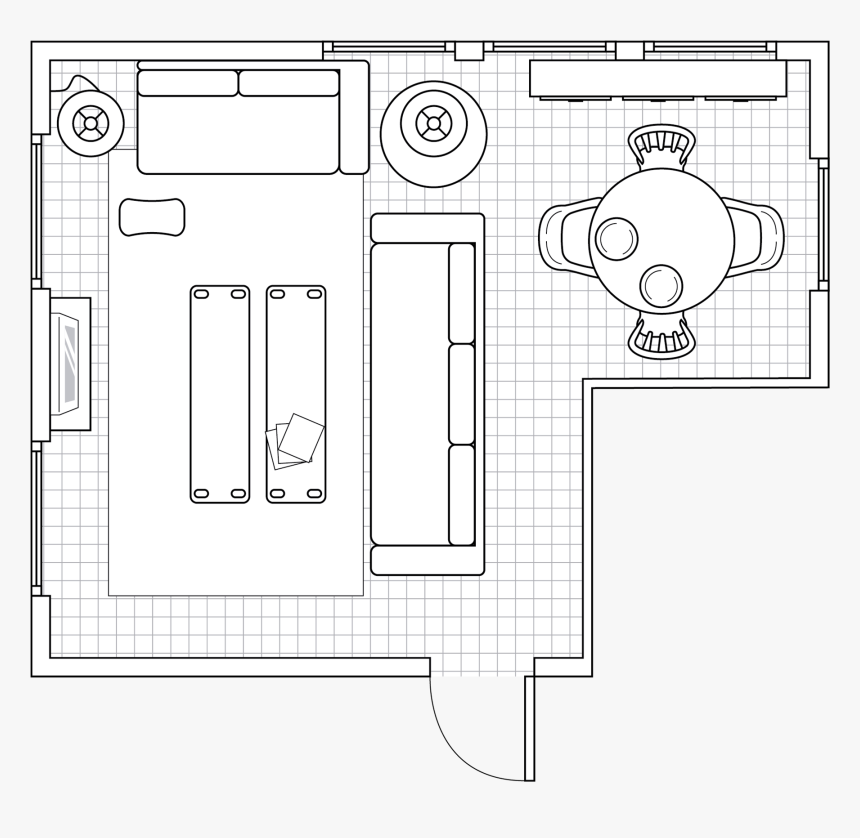 Salon Con Mesa Plano, HD Png Download