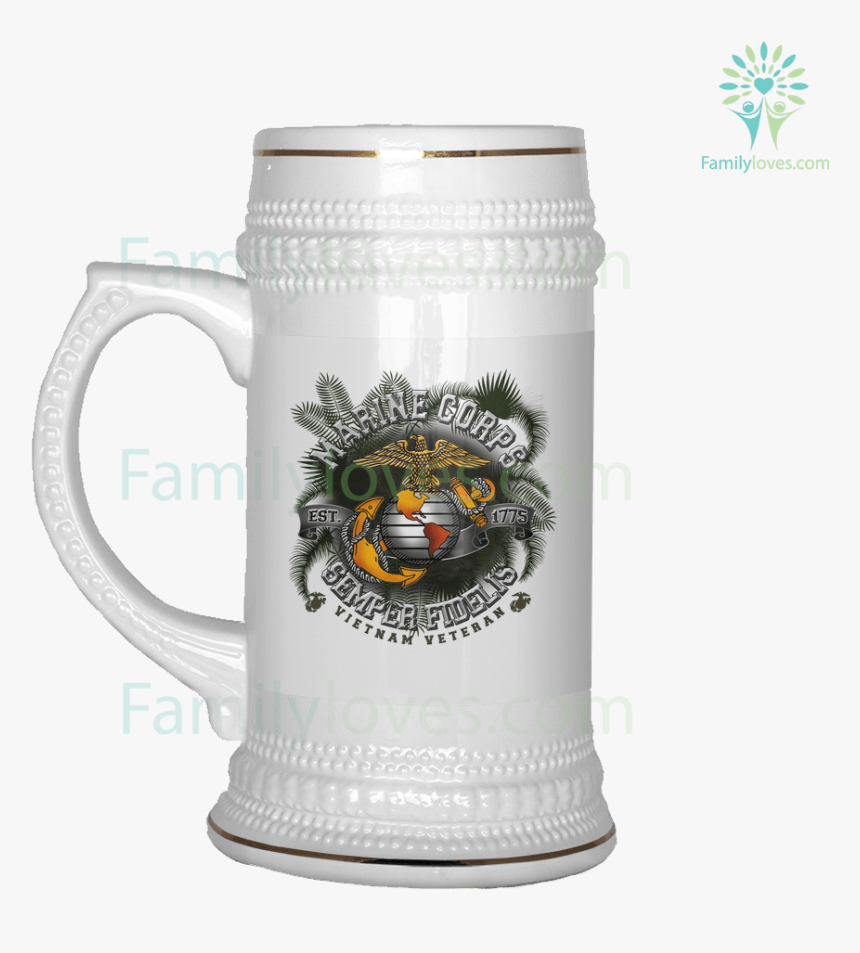 Marine Corp Est 1775 Semper Fidelis Vietnam Veteran - Funny Dad Beer Mug, HD Png Download