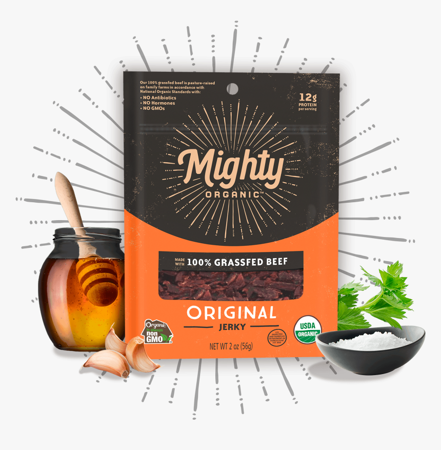 Original - Mighty Organic Beef Jerky, HD Png Download