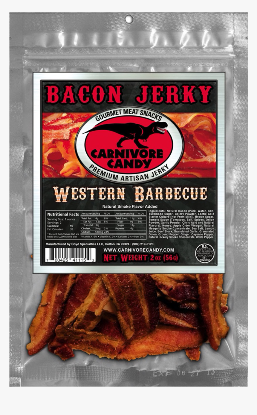 Carnivore Candy Western Barbecue Bacon Jerky 
 Class - Bacon Jerky, HD Png Download