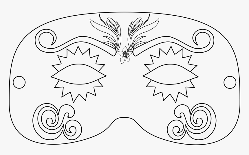 Mardi Gras Face Mask With Blank Background - Cut Out Mardi Gras Mask, HD Png Download